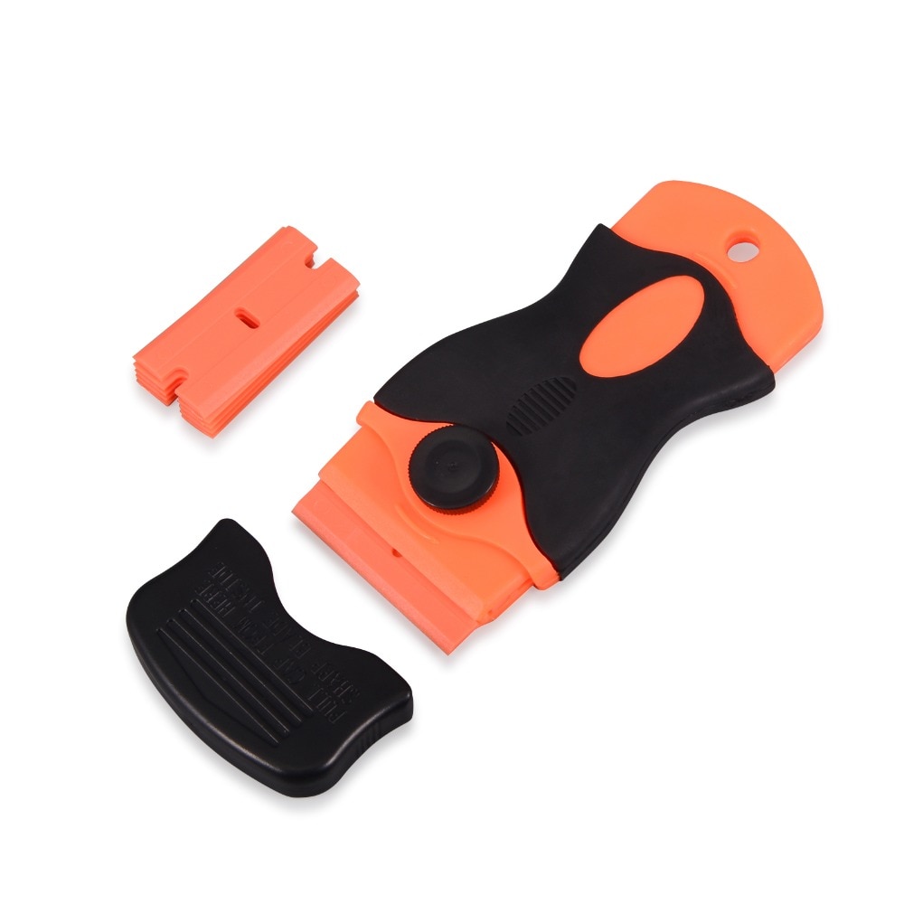 EHDIS Plastic Razor Scraper+5pcs Razor Blades Window Tint Tool Foil Film Glue Air Bubble Removal Clean Squeegee Car Sticker Tool