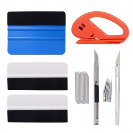EHDIS Window Tints Tools Kit Vinyl Film Car Wrap Carbon Fiber Felt Squeegee Ice Scraper With Cutter Blade Sticker Glue Remover