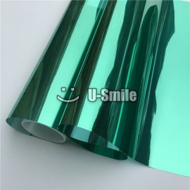 VLT 15% Green-Silver Mirror Window Film Foil For Glass Tint Buliding Home Office Size:1.52*30m/Roll
