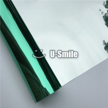 VLT 15% Green-Silver Mirror Window Film Foil For Glass Tint Buliding Home Office Size:1.52*30m/Roll