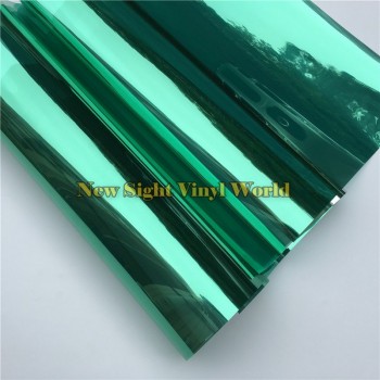 Green-Silver Mirror Window Foil Tinting Film For Buliding Home Office Size:1.52*30m/Roll