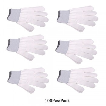 EHDIS 100 Pair Nylon Vinyl Film Car Wrap Gloves White Anti-slip Safety Protective Working Gloves Window Tint Car Wrap Work Tools