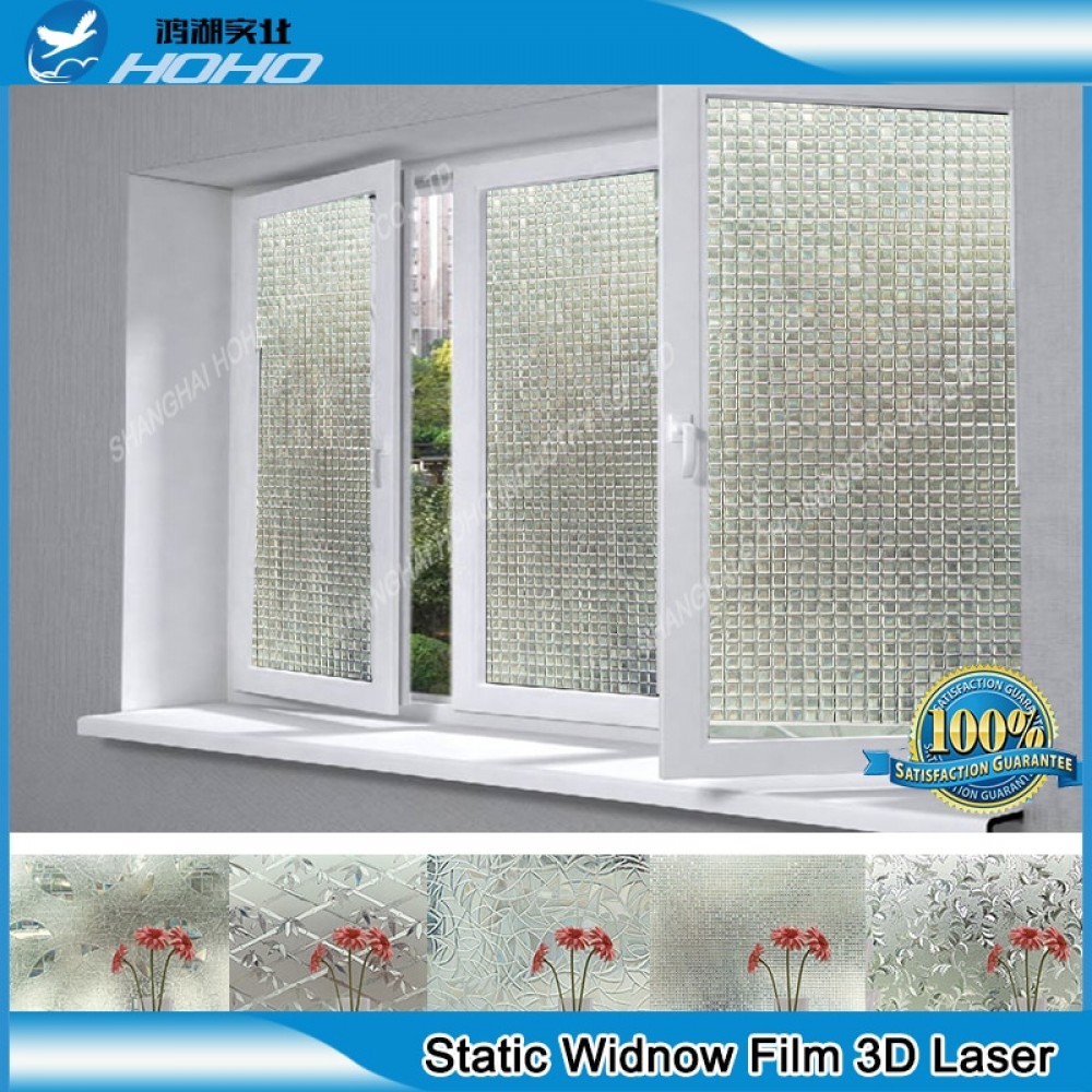 Glass Window Film 92x500cm  Decorative Home Decor 3D Laser Static Cling Film BZJ-001