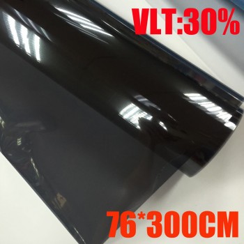 VLT 30%/ Roll 76cm*300cm/Lot  Light Black Car Window Tint Film Glass 2 PLY Car Auto House Commercial Solar Protection Summer