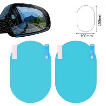 2Pcs Car Rain Film Rearview Mirror Protective Film Anti Fog Membrane Anti-glare Waterproof Rainproof Car Mirror Window Clear