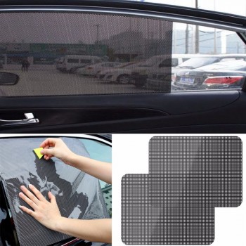 AutoCare 2pcs Black Side Car Sun Shades Rear Window Sunshades Cover Block Static Cling Visor Shield Screen Interior Accessories
