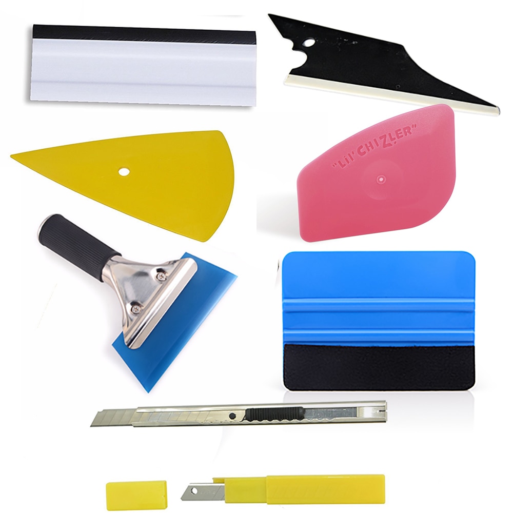 EHDIS 8 in 1 Car Vinyl Film Wrap Applicator Tools Kit Car Accessories Foil Felt Squeegee Scraper Window Tints Tools Cutter knife