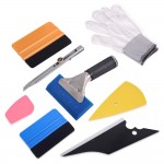 EHDIS 8pcs Vinyl Film Car Wrap Application Tools kit Carbon Fiber Squeegee Water Wiper Scraper Car Accessories Tints Tool Kit