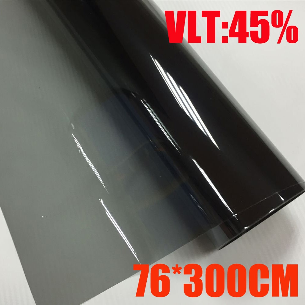 VLT 45%/ Roll 76cm*300cm/Lot  Light Black Car Window Tint Film Glass 2 PLY Car Auto House Commercial Solar Protection Summer