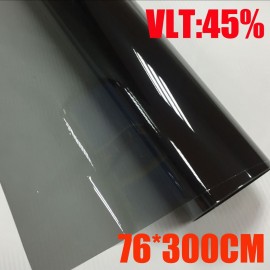 VLT 45%/ Roll 76cm*300cm/Lot  Light Black Car Window Tint Film Glass 2 PLY Car Auto House Commercial Solar Protection Summer