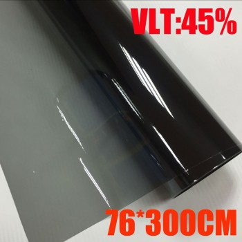 VLT 45%/ Roll 76cm*300cm/Lot  Light Black Car Window Tint Film Glass 2 PLY Car Auto House Commercial Solar Protection Summer