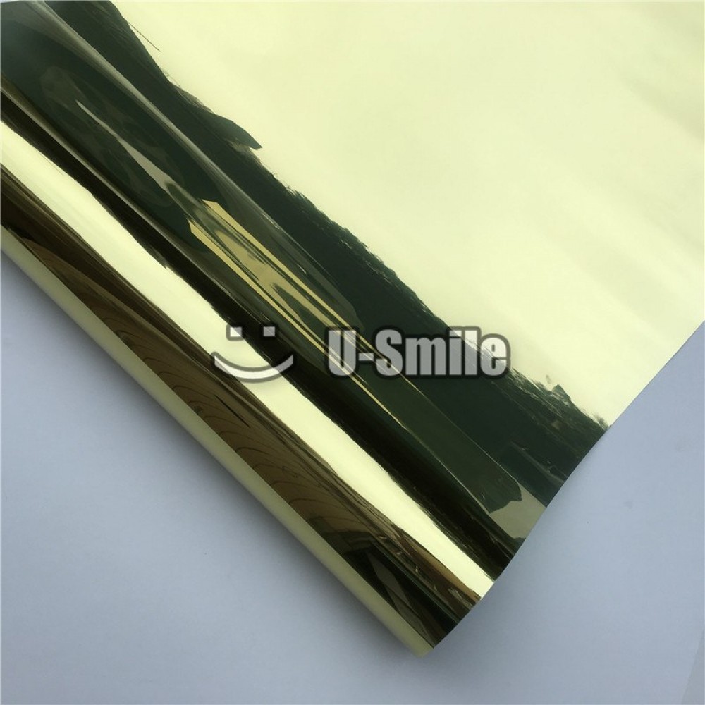 VLT 15% Gold-Silver One Way Window Film Foil For Building Office Glass Size:1.52*30m/Roll