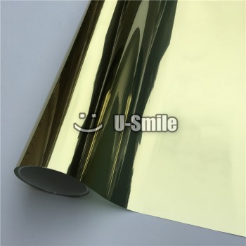 VLT 15% Gold-Silver One Way Window Film Foil For Building Office Glass Size:1.52*30m/Roll