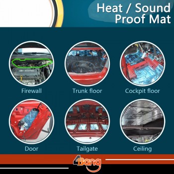 100*100cm Car-Styling  10mm Thick Fender/Bonnet/Hood Heat Killer Noise Deadener Sound Insulation Muffler Shield Mat Foil Front