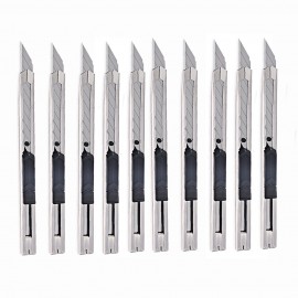 FOSHIO 10pcs Safety Lockable Art Knife Set Office School Home Paper Cutter Car Sticker Vinyl Carbon Film Car Wrap Cutting Tool