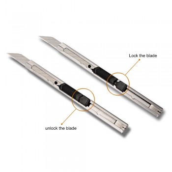 FOSHIO 10pcs Safety Lockable Art Knife Set Office School Home Paper Cutter Car Sticker Vinyl Carbon Film Car Wrap Cutting Tool