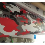 Red White Ubran Camo Vinyl Car Wrap Air Bubble Free snow arctic Camouflage Film Vehicle Stickers covering foil 1.52x30m/Roll