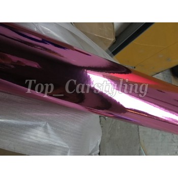 Pink Stretchable Chrome Mirror Car Wrap PROTWRAPS  Film Full Car COVERING Styling foil with air Bubble Free Size:1.52*20M/Roll