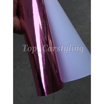 Pink Stretchable Chrome Mirror Car Wrap PROTWRAPS  Film Full Car COVERING Styling foil with air Bubble Free Size:1.52*20M/Roll