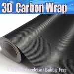 Premium 3D Black Carbon Fibre Vinyl Wrap with Air Release Thickness 0.18mm For Vehicle Car Wrapping Sticker 1.52 x 30m/Roll