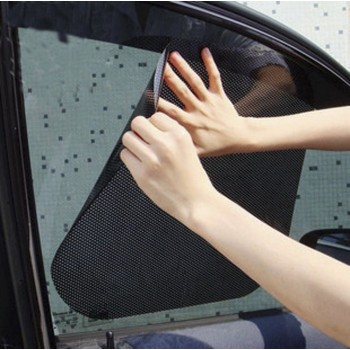 Auto Car 2Pcs Black Side Car Sun Shades Rear Window Sunshades Cover Block Static Cling Visor Shield Screen Interior Accessories