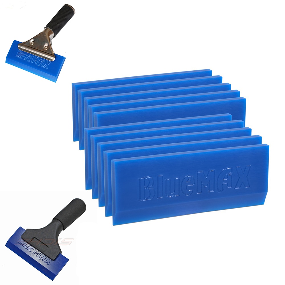 EHDIS 10pcs BLUEMAX Spare Blade For Rubber Handle Squeegee Vinyl Film Car Wrap Foil Ice Scraper Window Tints Tool Car Sticker