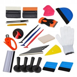 EHDIS 24PCS Window Tints Tools Kit Vinyl Film Car Wrap Squeegee Scraper With Cutter Knife Blade Magnet Holder Handle Squeegee