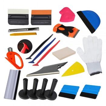 EHDIS 24PCS Window Tints Tools Kit Vinyl Film Car Wrap Squeegee Scraper With Cutter Knife Blade Magnet Holder Handle Squeegee