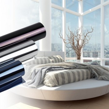 SUNICE Decorative One Way Mirror Window Film WaterProof Silveramp;Silver Tint Film 152cm x 3000cm