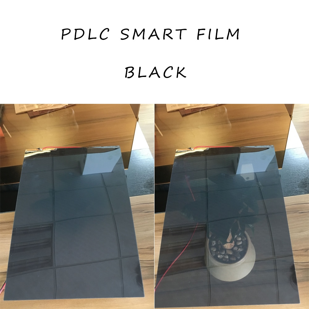 2pcs Black 55X77cm Smart PDLC Film Opaque to White Switchable Glass Film High quality Tint Film With 1pc car adapter