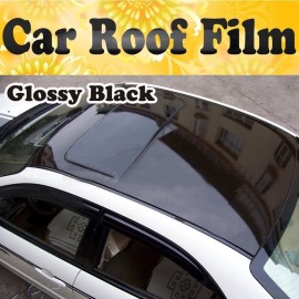 Glossy Car Film With Bubble Free Black Car Roof Vinyl Film Stickers Auto Protective Car styling Accessories20x53(50cm x 135cm)