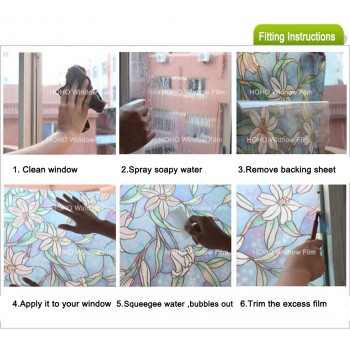 3ft * 16.5 ft Static cling Glass Window Film Window Sticker Privacy Film UV-block BZL-001