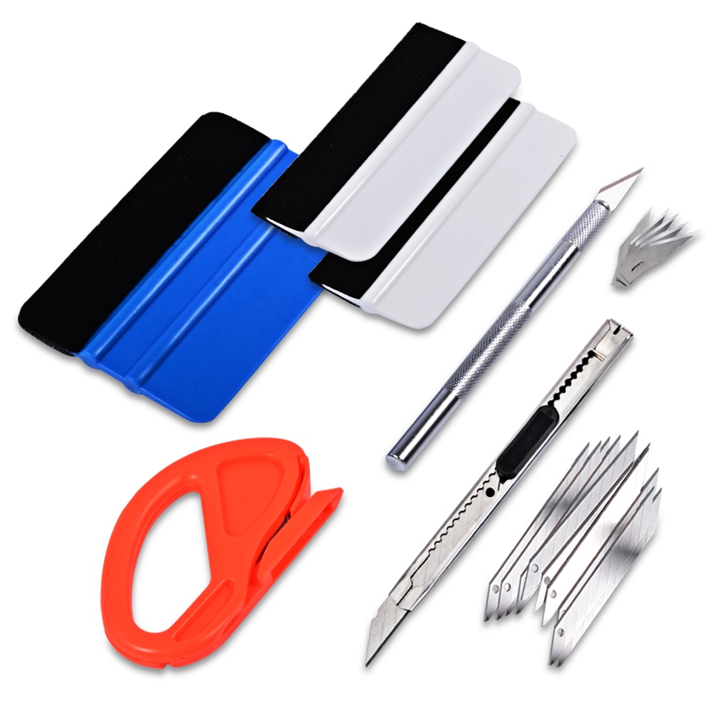 EHDIS Window Tint Film Squeegee Tools Kit 3D Carbon Foil Vinyl Car Wrap Tool Vehicle Sticker Cutting Knife Cutter Wrapping Tools