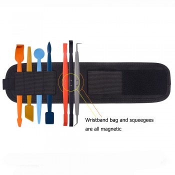 FOSHIO 8pcs Car Tools Window Tint Vinyl Film Wrap Magnetic Squeegee Kit+Wristband Bag Car Stickers Decals Wrapping Styling Tools