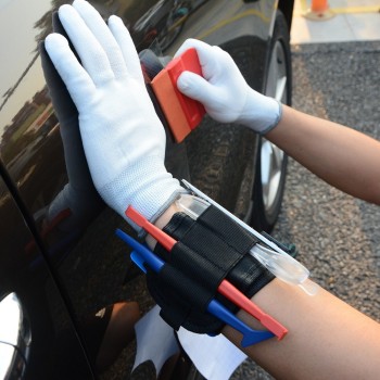 FOSHIO 8pcs Car Tools Window Tint Vinyl Film Wrap Magnetic Squeegee Kit+Wristband Bag Car Stickers Decals Wrapping Styling Tools