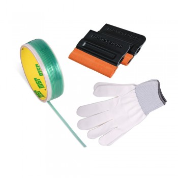 FOSHIO 2PCS Pro-Tint Suede Felt Squeegee+5M Knifeless Tape Design Line+Gloves Car Stickers Vinyl Wrap Tool Window Tint Tools Set