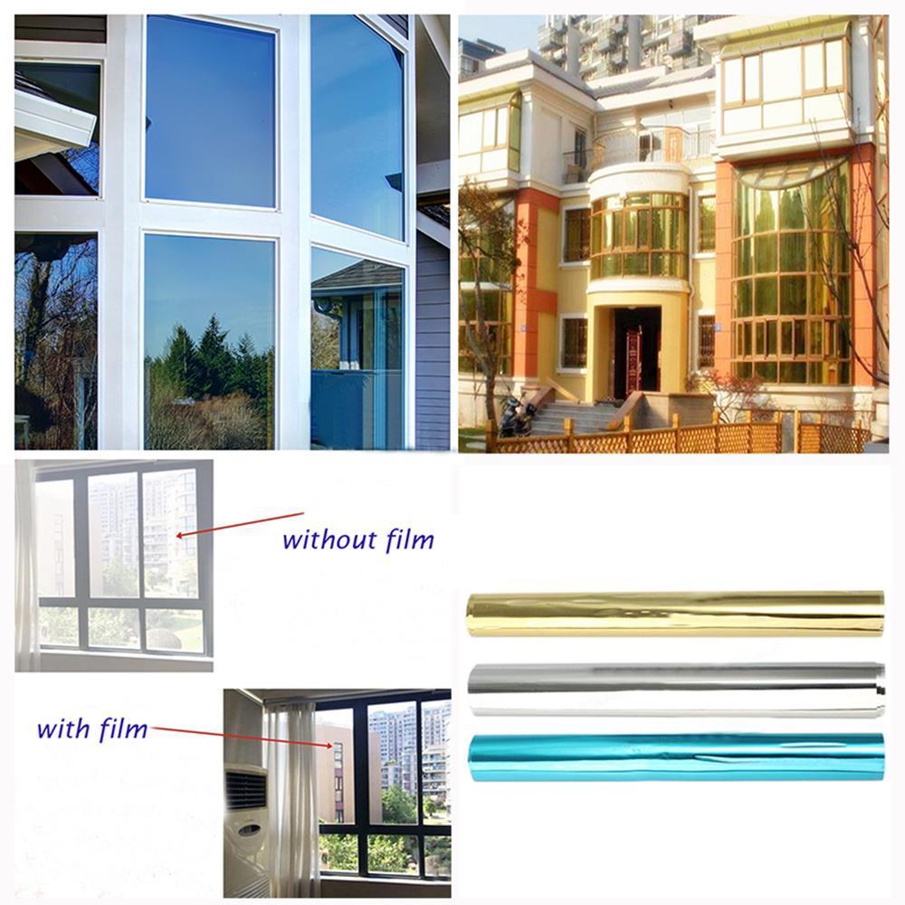 Mirror Silveramp;Silver 20% VLT Solar Reflective Window Film Privacy Tint Decoration Waterproof 70cm x 500cm