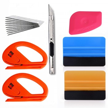 EHDIS Vinyl Wrap Car Tool Kit 3d Carbon Fiber Foil Squeegee Window Tint Vehicle Stickers Cutter Knife Car Wrapping Accessories