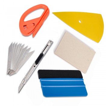 FOSHIO Motorcycle Wrap Tool Kit 3D Carbon Fiber Wool Squeegee Window Tint Tool Vinyl Car Wrap Accessories Foil Film Cutter Knife
