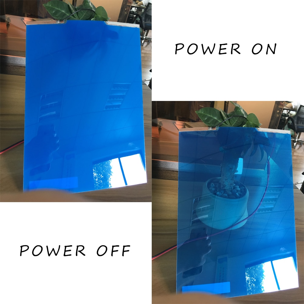 Blue color Self-adhesive Smart PDLC Film as rear projection film with Power Supply 29.7cm x 21cm