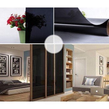 Dark Black Window Tint Film Glass VLT 0% Roll 2 mil House Commercial Solar Protection Summer 60 x 20(152cm x 50cm)