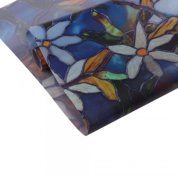 36x20(92x50cm) Non-Adhesive Window Film Stained Glass Window Film Static Frosted Privacy Film for Home Bathroom Living Room