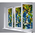 Glass Window Privacy Film Textured/Stained Effect Grape Security Static Clings 36 x 20(92cm x 50cm)
