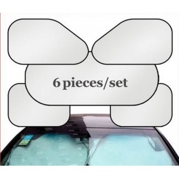 6 Pcs/Set Silver Aluminium Foil Flap Car Sun Shade Window Car Curtain Auto Sun Shade Styling Covers Rear Head Back Side Window