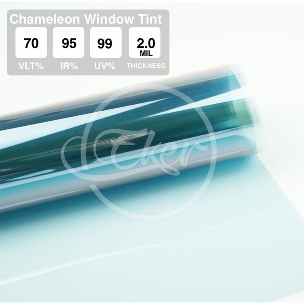 VLT70% UV Rejection 99% Chameleon Blue Window Tint High Quality Blue to Purple PET Chameleon Solar Car Window Tint 1.52x30M