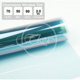 VLT70% UV Rejection 99% Chameleon Blue Window Tint High Quality Blue to Purple PET Chameleon Solar Car Window Tint 1.52x30M