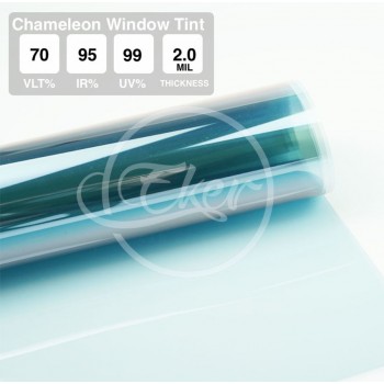 VLT70% UV Rejection 99% Chameleon Blue Window Tint High Quality Blue to Purple PET Chameleon Solar Car Window Tint 1.52x30M
