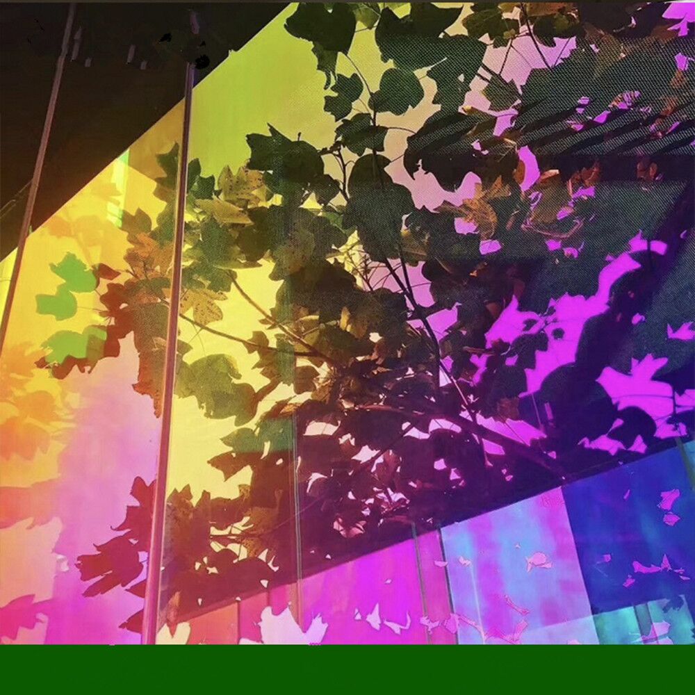 54x20/137x50cm Decorative Chameleon Building Window Films Rainbow Effect Privacy Vinyl Halloween Christmas Day Party Decor