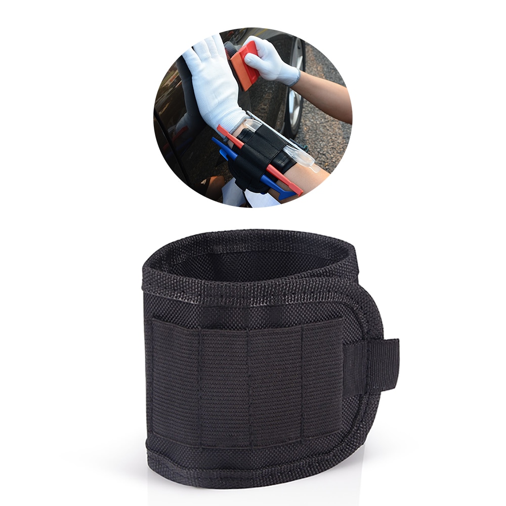 EHDIS Vinyl Film Car Wrap Tool Bag With Magnetic Wristband Window Tints Oxford Tool Belt Bag Cleaning Squeegee Scraper Tool Bag