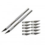EHDIS 2pcs Metal Steel Handle Scalpel Knife With 10pcs Spare Razor Blades DIY Art Knife Vinyl Film Car Wrap Paper Cutting Tool